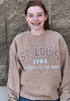 St Louis Womens Tan Corded Crew Sweatshirt