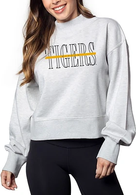 Missouri Tigers Womens Ash Hailey Crew Sweatshirt