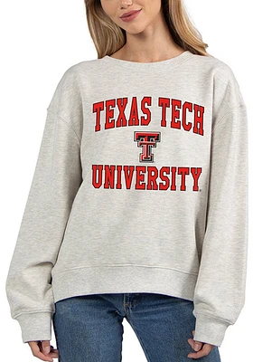 Texas Tech Red Raiders Womens Ash Old School Crew Sweatshirt