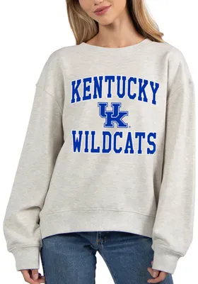 Kentucky Wildcats Womens Ash Old School Crew Sweatshirt