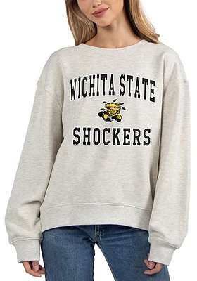 Wichita State Shockers Womens Ash Old School Crew Sweatshirt