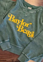 Baylor Bears Womens Green Corded Boxy Crew Sweatshirt