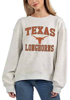 Texas Longhorns Womens Ash Old School Crew Sweatshirt