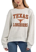 Texas Longhorns Womens Ash Old School Crew Sweatshirt