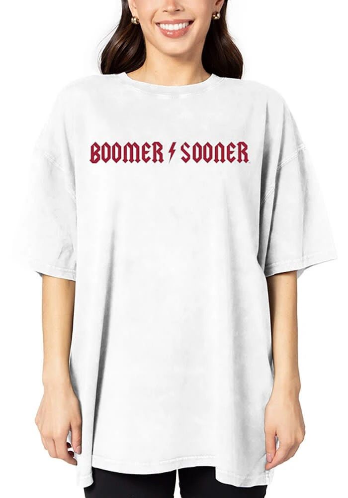 Oklahoma Sooners Womens White Band Short Sleeve T-Shirt