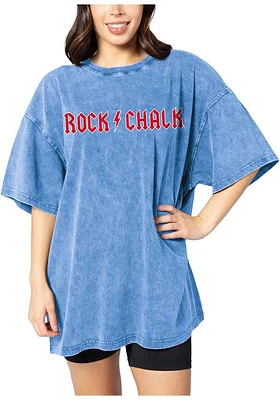 Kansas Jayhawks Womens Blue Band Short Sleeve T-Shirt