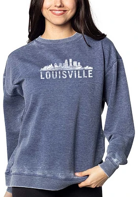 Louisville Womens Navy Blue Campus Crew Sweatshirt