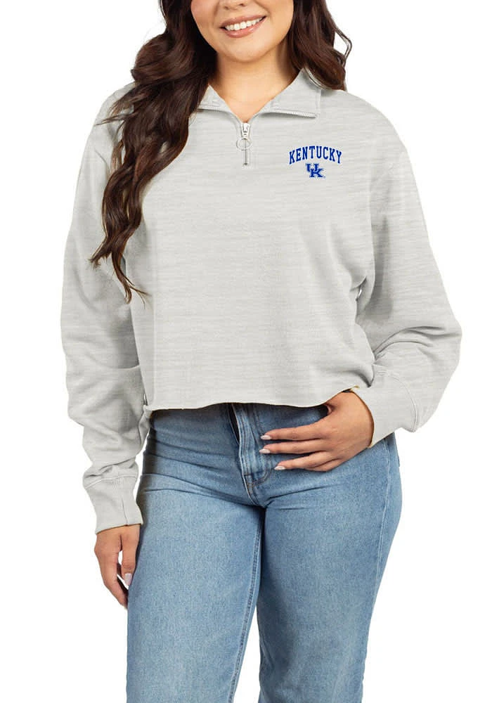 Kentucky Wildcats Womens Grey Team Pride 1/4 Zip Pullover