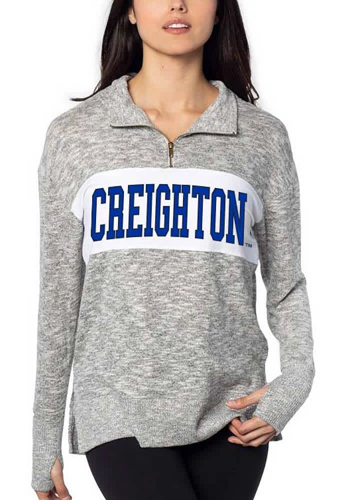 Creighton Bluejays Womens Grey Cozy Qtr Zip