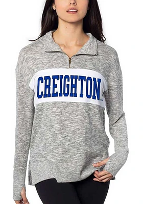 Creighton Bluejays Womens Grey Cozy Qtr Zip
