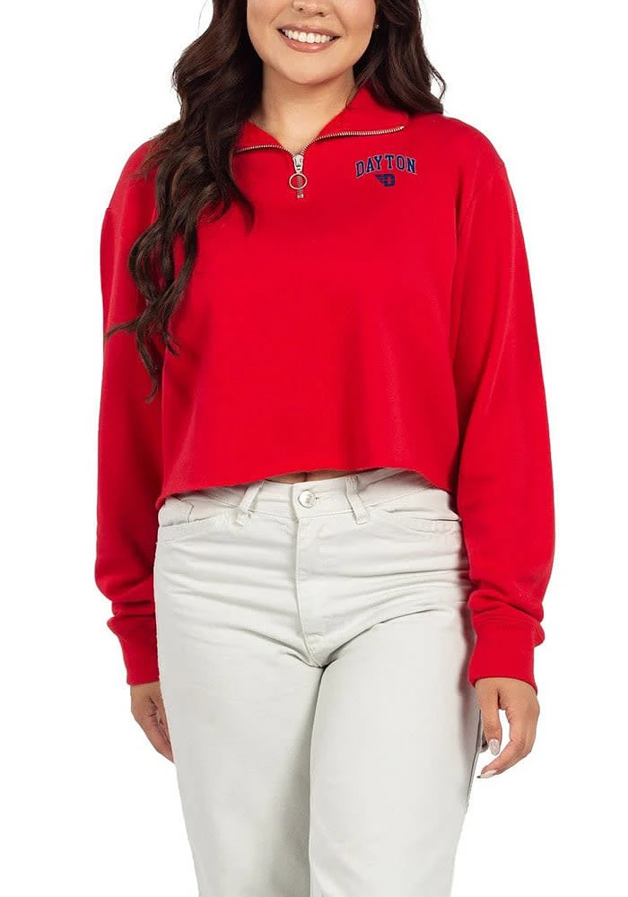 Dayton Flyers Womens Red Team Pride 1/4 Zip Pullover