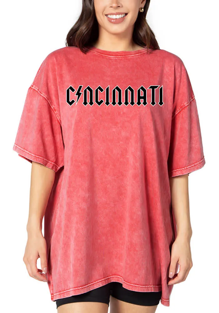 Cincinnati Cardinal Mineral Wash Band Short Sleeve Tee