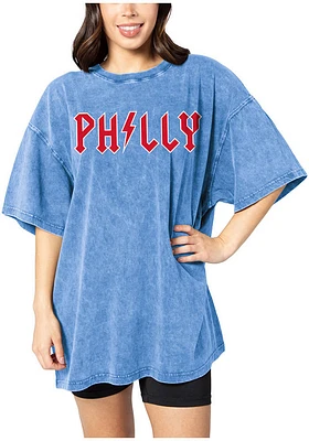 Philadelphia Womens Blue X Short Sleeve T-Shirt