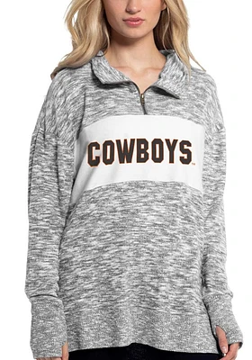 Oklahoma State Cowboys Womens Grey Cozy Qtr Zip