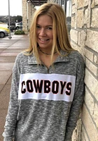 Oklahoma State Cowboys Womens Grey Cozy Qtr Zip