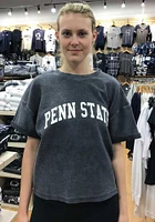 Penn State Nittany Lions Womens Navy Blue Corded Throwback Short Sleeve T-Shirt