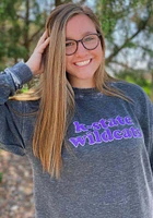 K-State Wildcats Womens Charcoal Campus Crew Sweatshirt