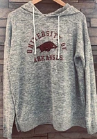 Arkansas Razorbacks Womens Grey Cozy Casual Hooded Sweatshirt