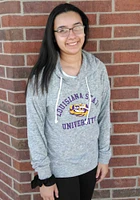 LSU Tigers Womens Grey Cozy Tunic Hooded Sweatshirt