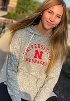 Nebraska Cornhuskers Womens Grey Cozy Tunic Hooded Sweatshirt