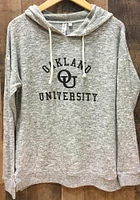 Oakland University Golden Grizzlies Womens Grey Cozy Tunic Hooded Sweatshirt