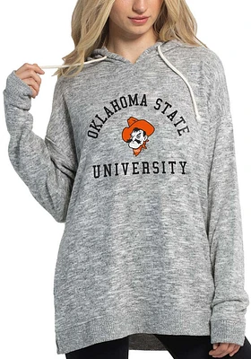 Oklahoma State Cowboys Womens Grey Cozy Tunic Hooded Sweatshirt