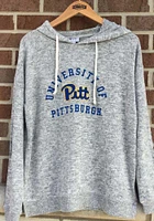 Pitt Panthers Womens Grey Cozy Tunic Hooded Sweatshirt