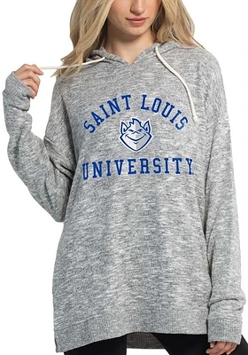 Saint Louis Billikens Womens Grey Cozy Tunic Hooded Sweatshirt