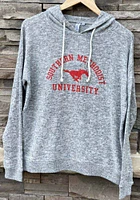 SMU Mustangs Womens Grey Cozy Tunic Hooded Sweatshirt