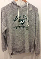 Wayne State Warriors Womens Grey Cozy Tunic Hooded Sweatshirt