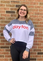 Dayton Flyers Womens White Cozy Colorblock LS Tee