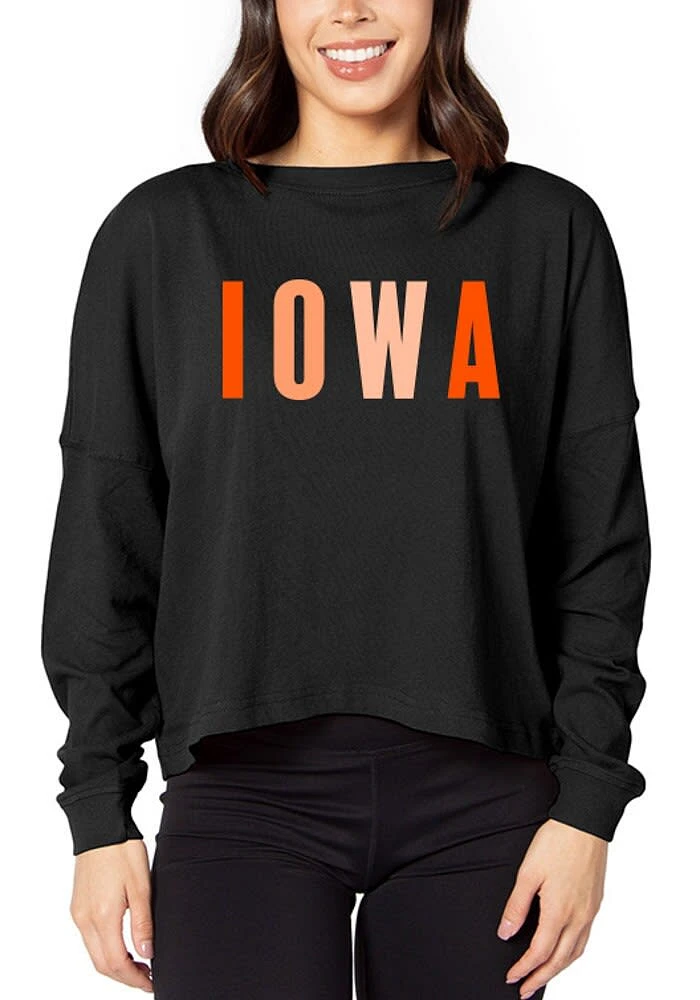 Iowa Womens Black X LS Tee