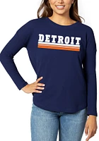 Detroit Womens Navy Blue Modern LS Tee