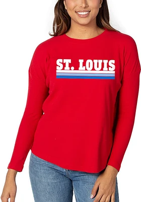 St Louis Womens Red Modern LS Tee