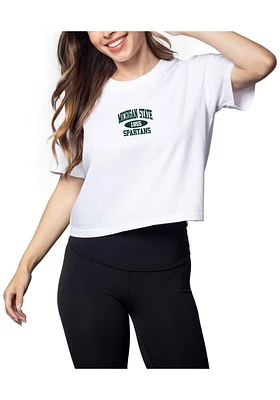 Michigan State Spartans Womens White Short and Sweet Sleeve T-Shirt