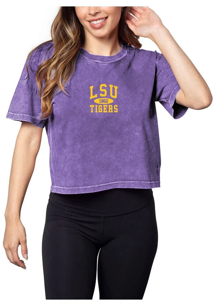 LSU Tigers Womens Purple Short and Sweet Sleeve T-Shirt
