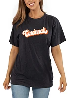 Cincinnati Womens Black Graphic Tee Design Short Sleeve T-Shirt