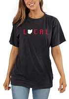 Ohio Womens Black Cool Down Cropped Pullover Short Sleeve T-Shirt