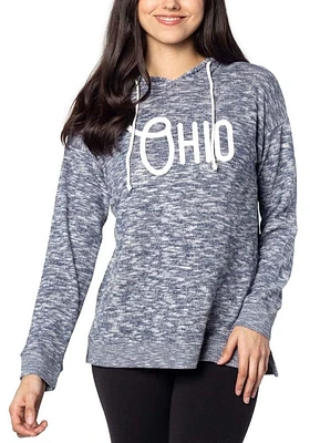 Ohio Womens Navy Blue Graphic Hooded Sweatshirt