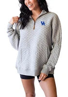 Kentucky Wildcats Womens Grey Quilted 1/4 Zip Pullover