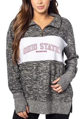 Ohio State Buckeyes Womens Black Cozy 1/4 Zip Pullover