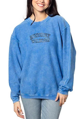 Kentucky Wildcats Womens Blue Arch Rhinestones Corded Crew Sweatshirt