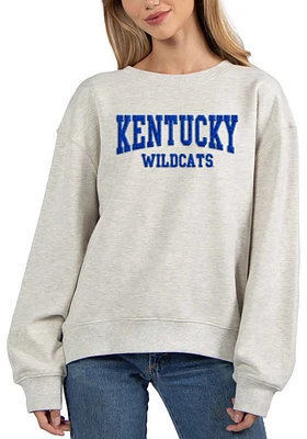 Kentucky Wildcats Womens Grey Chenille Old School Crew Sweatshirt