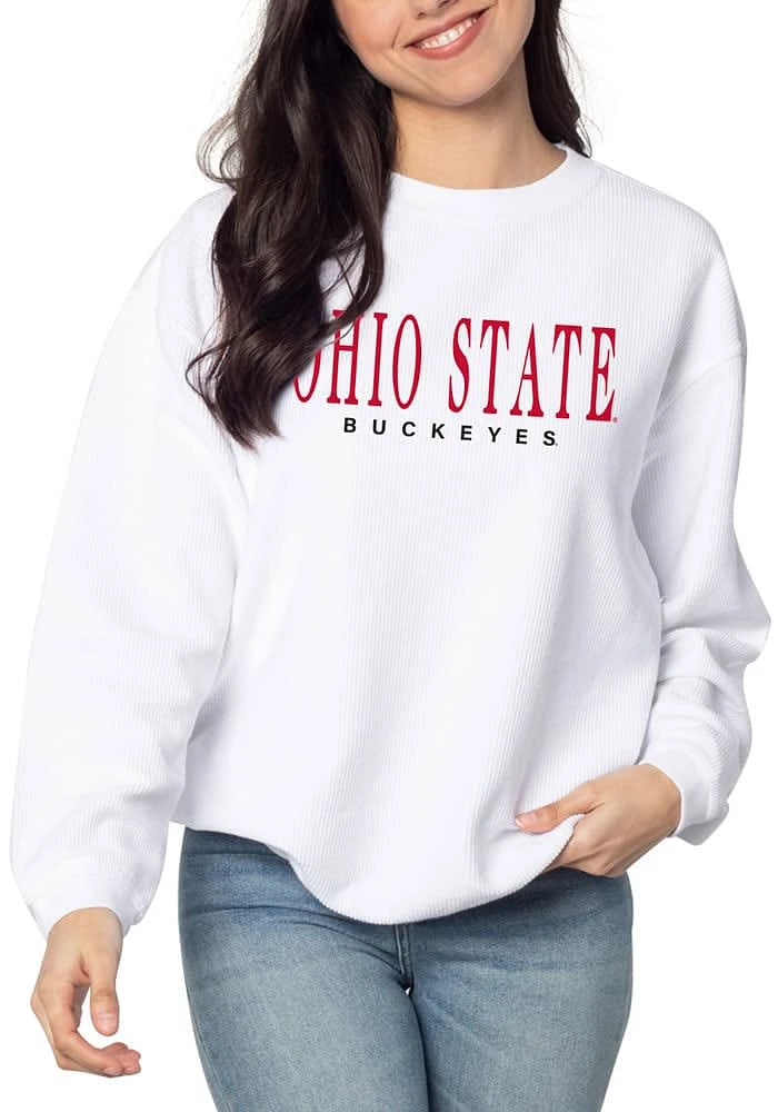 Ohio State Buckeyes Womens Corded Crew Sweatshirt