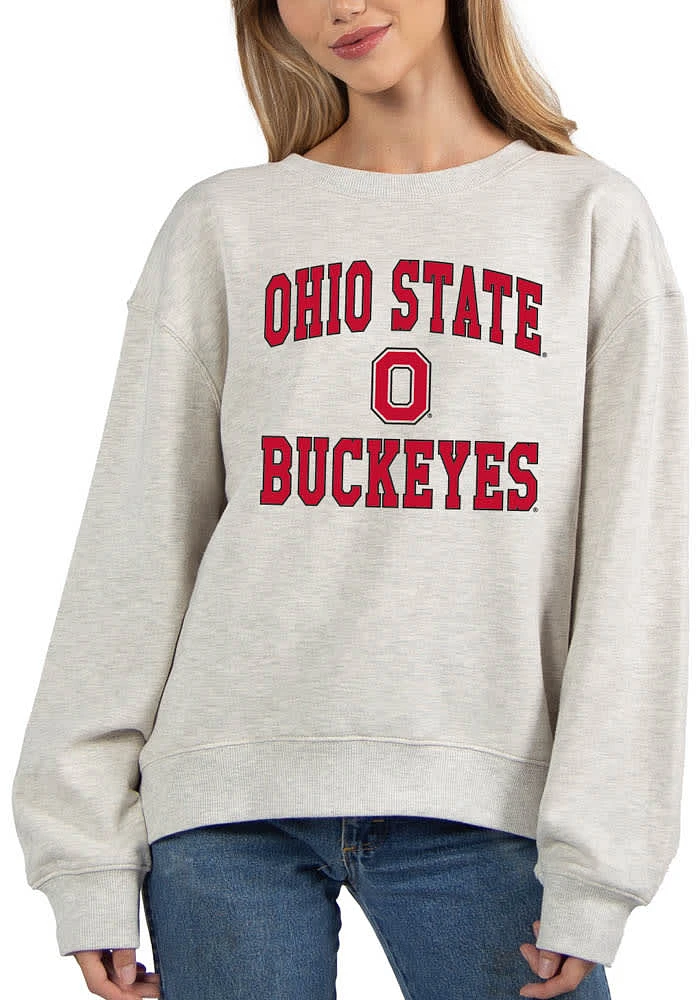 Ohio State Buckeyes Womens Grey Old School Crew Sweatshirt