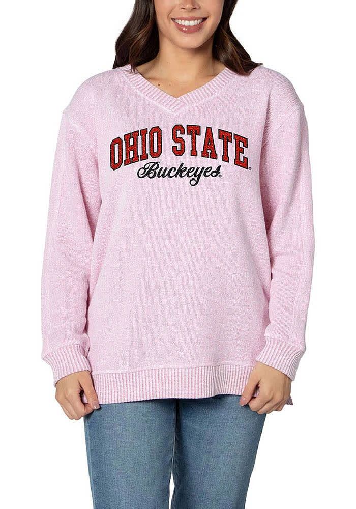 Ohio State Buckeyes Womens Red Comfy Crew Sweatshirt