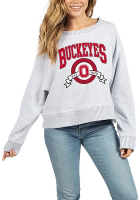 Ohio State Buckeyes Womens Grey Cool Down Crew Sweatshirt