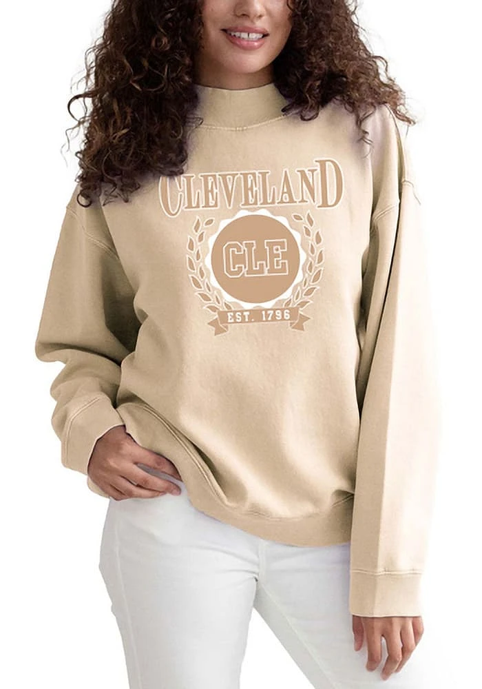 Ohio Womens Oatmeal Mock Neck Crew Sweatshirt