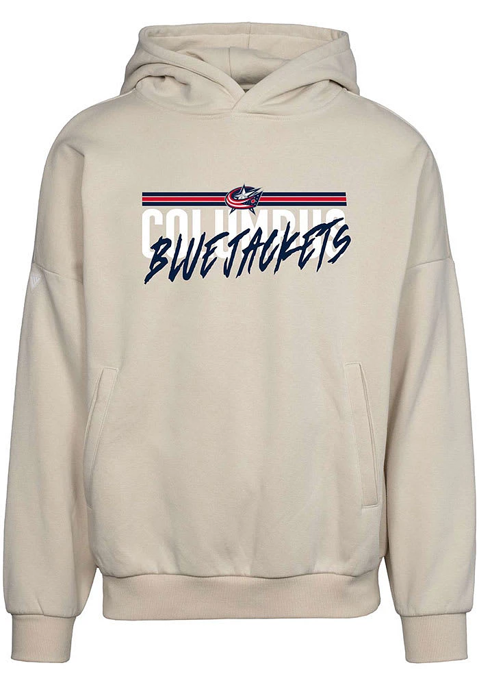 Levelwear Columbus Blue Jackets Mens Tan Contact Etched Long Sleeve Hoodie