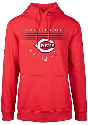 Levelwear Cincinnati Reds Mens Red Podium Box Score Long Sleeve Hoodie